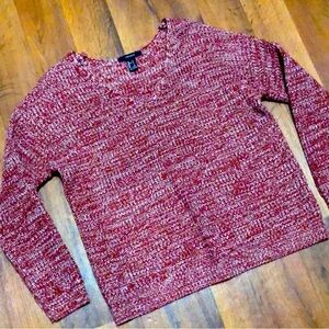 Forever 21 Marled Knit Sweater Rust Red Long Sleeve Cozy Fall Size Small